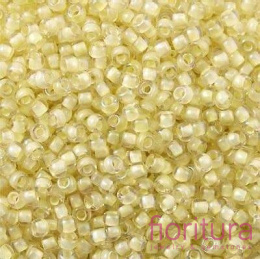 KORALIKI TOHO 11/0 NR 182 INSIDE-COLOR LUSTER CRYSTAL/ OPAQUE YELLOW LINED