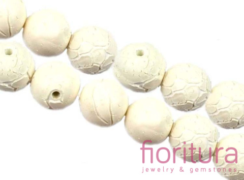 CERAMIKA Z EFEKTEM SPĘKANIA KULA 19MM KOLOR BIAŁY MAT