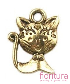 ZAWIESZKA KOTEK 16x13MM KOLOR ZŁOTY