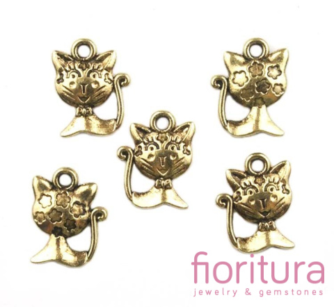 ZAWIESZKA KOTEK 16x13MM KOLOR ZŁOTY