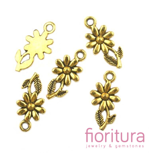 ZAWIESZKA KWIATEK 19x10MM KOLOR ZŁOTY