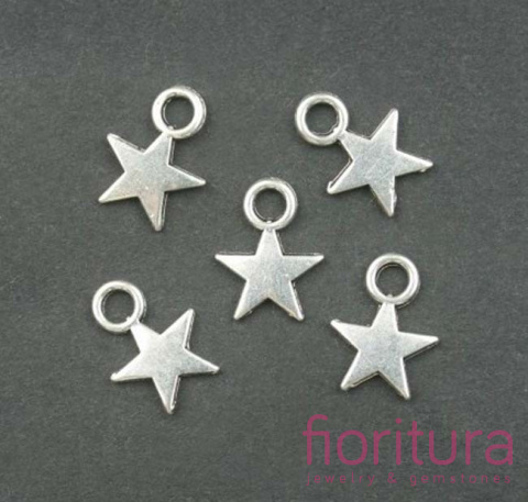 ZAWIESZKA GWIAZDKA 11x9MM KOLOR STARE SREBRO