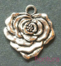 ZAWIESZKA RÓŻA 25x23MM KOLOR STARE SREBRO