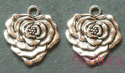 ZAWIESZKA RÓŻA 25x23MM KOLOR STARE SREBRO