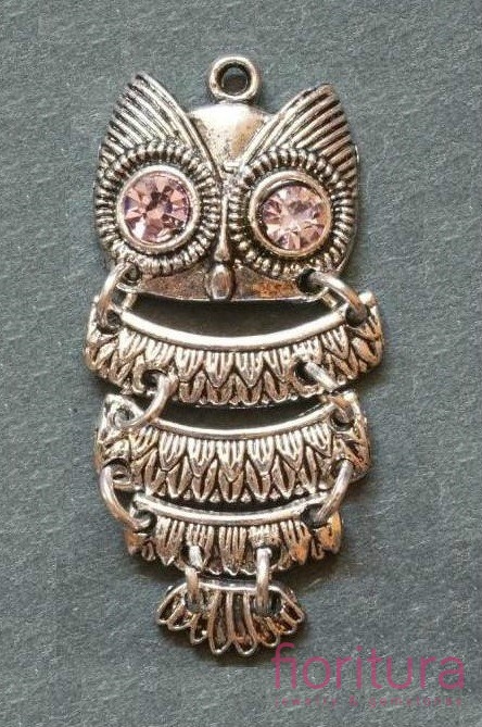 ZAWIESZKA SOWA 50x23MM KOLOR SREBRNY