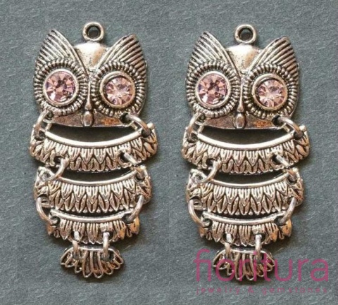 ZAWIESZKA SOWA 50x23MM KOLOR SREBRNY