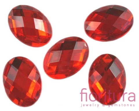 KABOSZON AKRYLOWY OWAL 17x24MM KOLOR RED