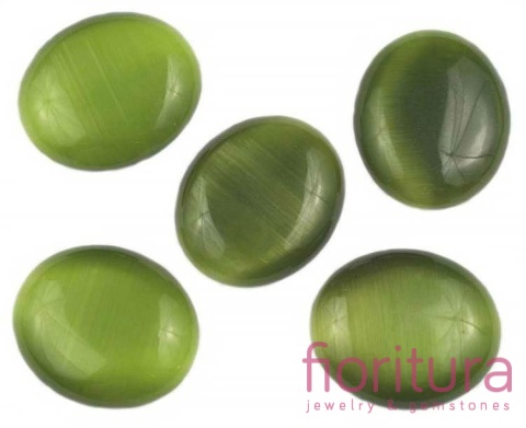 KABOSZON SZKALNY KOCIE OKO OWAL 23X27MM KOLOR ZIELONY STEPOWY