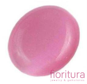 KABOSZON SZKLANY OWAL 23X27MM KOLOR RÓŻOWY