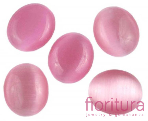 KABOSZON SZKLANY OWAL 23X27MM KOLOR RÓŻOWY
