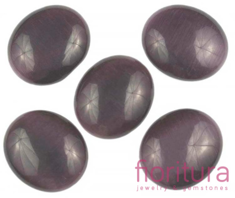 KABOSZON SZKLANY OWAL 23X27MM KOLOR AMETYSTOWY