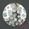 KABOSZON AKRYLOWY Z BROKATEM KOŁO 14MM KOLOR SILVER GREY