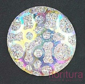 KABOSZON AKRYLOWY Z BROKATEM KOŁO 20x2MM KOLOR CRYSTAL AB