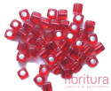 KORALIKI AKRYLOWE KOSTKA 7MM KOLOR CZERWONY
