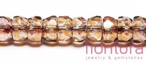 KORALIKI SZKLANE FASETOWANE RONDELLES 3x6MM KOLOR CRYSTAL SENEGAL LUSTER