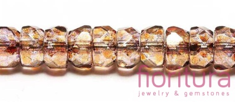 KORALIKI SZKLANE FASETOWANE RONDELLES 3x6MM KOLOR CRYSTAL SENEGAL LUSTER
