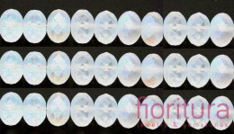 KORALIKI SZKLANE OPONKA FASETOWANA 10x7MM KOLOR MILKY WHITE