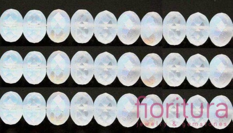 KORALIKI SZKLANE OPONKA FASETOWANA 10x7MM KOLOR MILKY WHITE