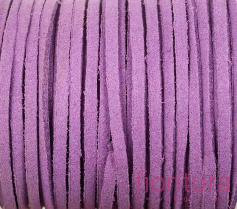 RZEMYK SKÓRA EKOLOGICZNA ZAMSZOWA 3MM KOLOR LAWENDOWY