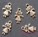 ZAWIESZKA DZIEWCZYNKA 16x10MM KOLOR STARE SREBRO