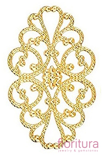 BAZA, ŁĄCZNIK,ZAWIESZKA FILIGRAN 31x20x0,5MM KOLOR ZŁOTY