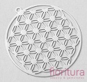 BAZA, ŁĄCZNIK,ZAWIESZKA, PODSTAWA KOLCZYKA FILIGRAN KWIAT 30x32x0,3MM KOLOR PLATINUM