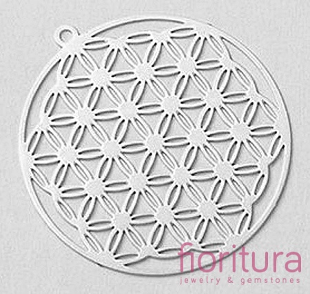 BAZA, ŁĄCZNIK,ZAWIESZKA, PODSTAWA KOLCZYKA FILIGRAN KWIAT 30x32x0,3MM KOLOR PLATINUM