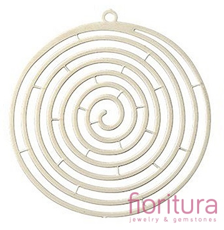 BAZA, ŁĄCZNIK,ZAWIESZKA PODSTAWA KOLCZYKA FILIGRAN SPIRALA 36,5x34,5x0,3MM KOLOR PLATINUM