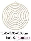 BAZA, ŁĄCZNIK,ZAWIESZKA PODSTAWA KOLCZYKA FILIGRAN SPIRALA 36,5x34,5x0,3MM KOLOR PLATINUM