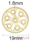 BAZA, ŁĄCZNIK,ZAWIESZKA FILIGRAN KWIATEK 19x19x0,5MM KOLOR ZŁOTY