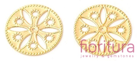 BAZA, ŁĄCZNIK,ZAWIESZKA FILIGRAN KWIATEK 19x19x0,5MM KOLOR ZŁOTY