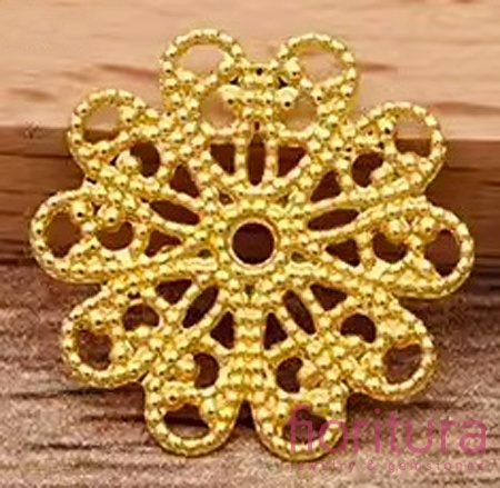 BAZA, ŁĄCZNIK,ZAWIESZKA FILIGRAN KWIATUSZEK 16x16x0,5MM KOLOR ZŁOTY