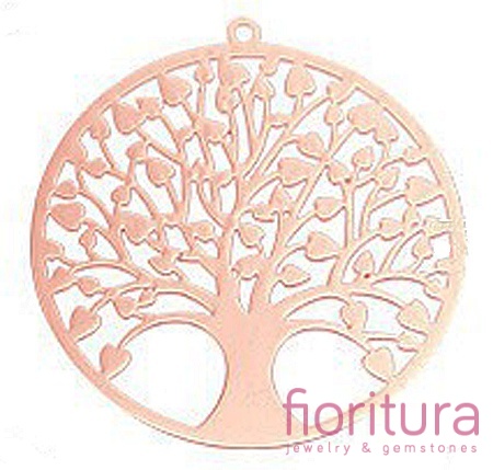 BAZA, ŁĄCZNIK,ZAWIESZKA PODSTAWA KOLCZYKA FILIGRAN DRZEWO ŻYCIA 32x30x0,4MM KOLOR ROSE GOLD