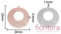 BAZA, ŁĄCZNIK,ZAWIESZKA PODSTAWA KOLCZYKA FILIGRAN OKRĄGŁY 33x30x0,4MM KOLOR PLATINUM