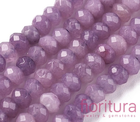 KAMIEŃ NATURALNY JADEIT MALEZYJSKI FIOLETOWY OPONKA FASETOWANA 4x2-3MM SZNUR