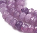 KAMIEŃ NATURALNY JADEIT MALEZYJSKI FIOLETOWY OPONKA FASETOWANA 4x2-3MM SZNUR