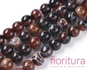 KAMIEŃ NATURALNY AGAT PASIASTY COCONUT BROWN KULA 6MM SZNUR