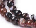 KAMIEŃ NATURALNY AGAT PASIASTY COCONUT BROWN KULA 6MM SZNUR
