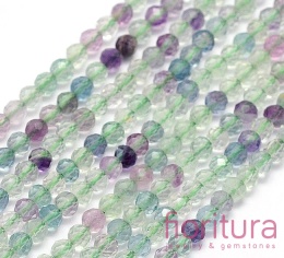 KAMIEŃ NATURALNY FLUORYT KULA FASETOWANA 3MM SZNUR