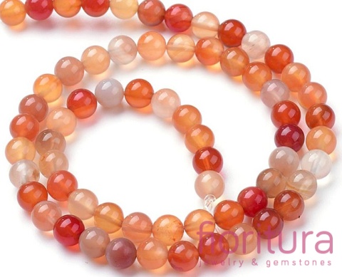 KAMIEŃ NATURALNY KARNEOL KULA 6MM SZNUR