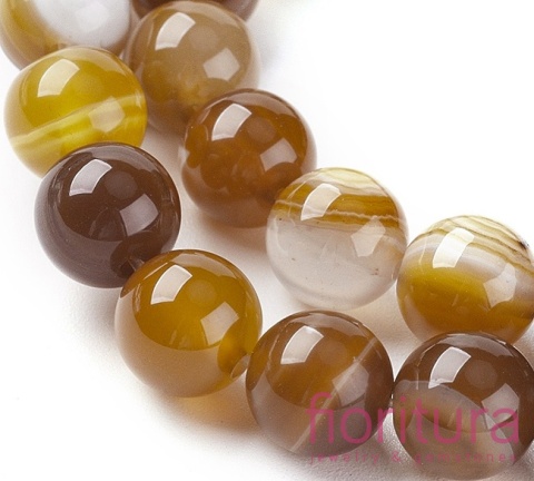 KAMIEŃ NATURALNY AGAT PASIASTY BURLY WOOD KULA 6MM SZNUR
