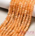 KAMIEŃ NATURALNY JADEIT MALEZYJSKI DARK ORANGE OPONKA FASETOWANA 4x2-3MM SZNUR