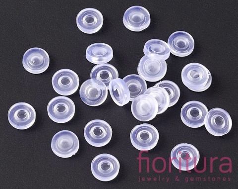 SILIKONOWE NAKŁADKI DO KLIPSÓW DONUT 7,5x2MM KOLOR TRANSPARENTNY 