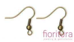 BIGLE OTWARTE Z KULKĄ I SPRĘŻYNKĄ 18MM KOLOR STARE ZŁOTO