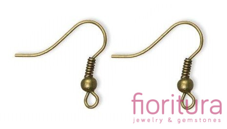 BIGLE OTWARTE Z KULKĄ I SPRĘŻYNKĄ 18MM KOLOR STARE ZŁOTO