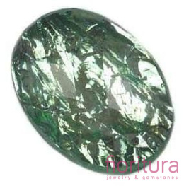 KABOSZON AKRYLOWY FASETOWANY OWAL 17x24MM KOLOR ZIELONY