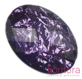 KABOSZON AKTYLOWY FASETOWANY OWAL 17x24MM KOLOR FIOLETOWY