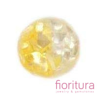 KABOSZON AKRYLOWY Z MASĄ PERŁOWĄ KOŁO 14MM KOLOR ODCIENIE ŻÓŁTEGO