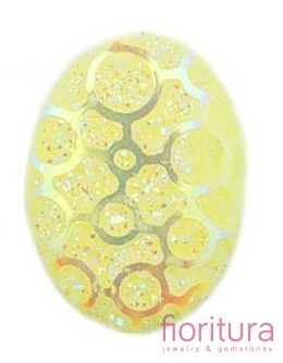 KABOSZON AKRYLOWY OWAL 25x18MM KOLOR YELLOW AB