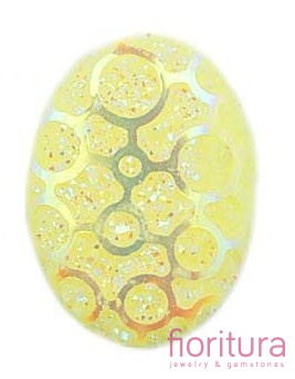 KABOSZON AKRYLOWY OWAL 25x18MM KOLOR YELLOW AB